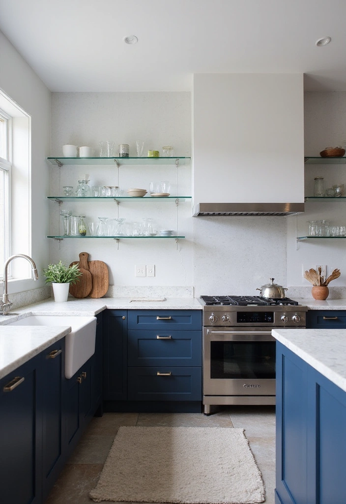 20 Eye-Catching Two-Tone Kitchen Cabinets That'll Inspire Your Next Renovation! - 5. Elegant Navy and Crisp White