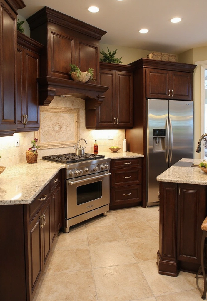20 Eye-Catching Two-Tone Kitchen Cabinets That'll Inspire Your Next Renovation! - 10. Rich Chocolate Brown and Cream