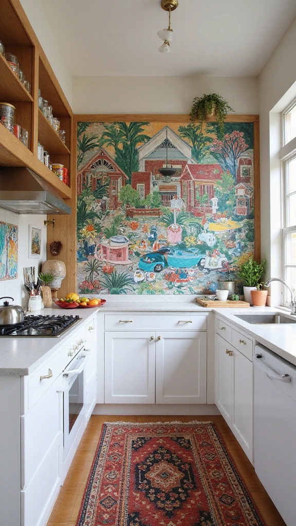 20 White and Wood Kitchen Inspirations That Redefine Modern Living! - 15. Artistic Flair