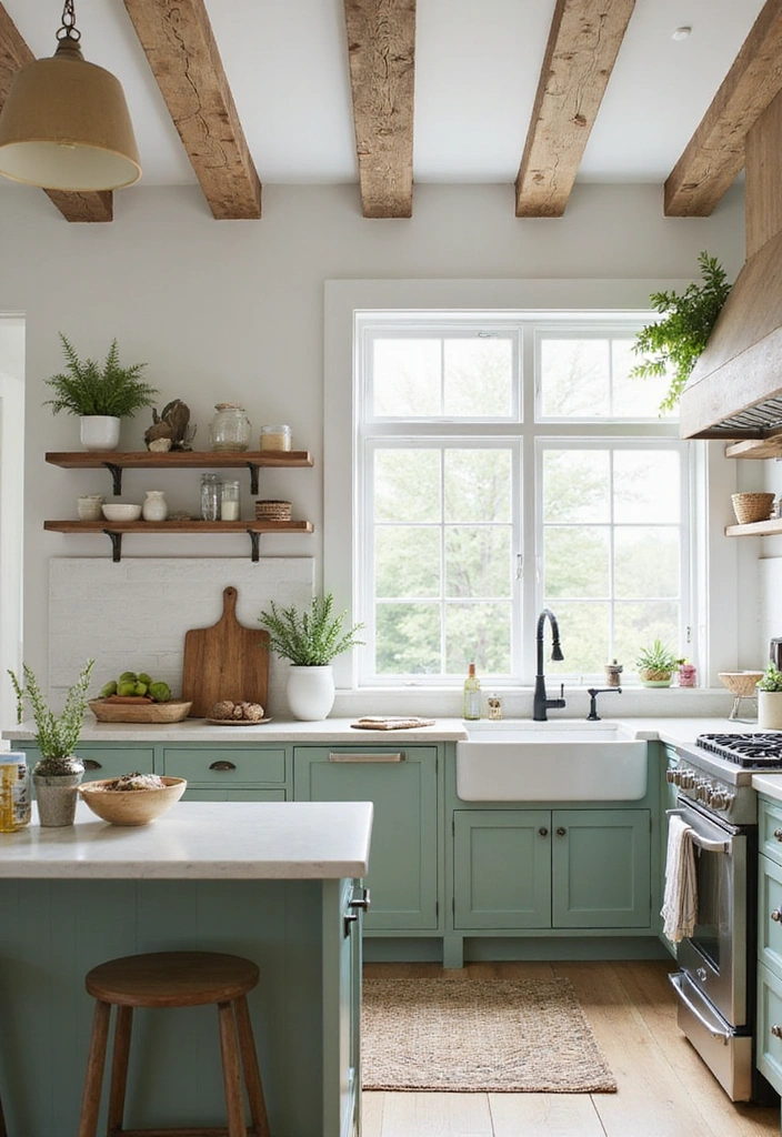 20 Modern Farmhouse Kitchen Ideas That Blend Rustic and Chic - 4. Chic Color Palettes with Rustic Textures