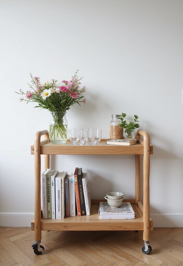 20 Scandinavian Modern Kitchen Ideas That Feel Bright and Airy - 13. Beautiful Bar Cart