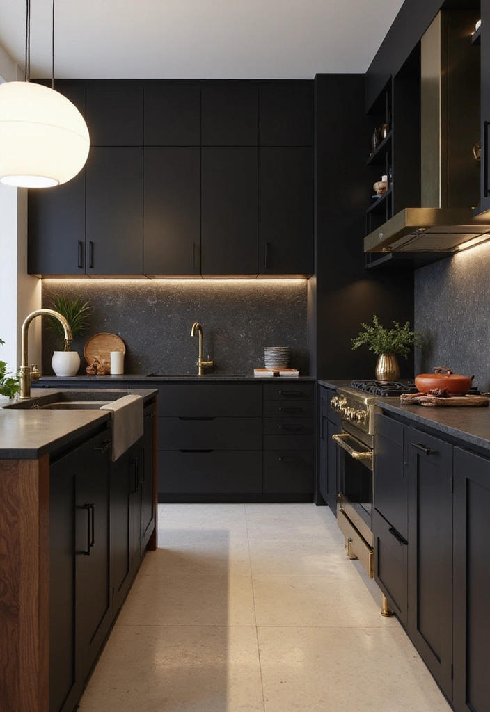 20 Modern Kitchens That Prove Wood Never Goes Out of Style - 3. Bold Contrasts