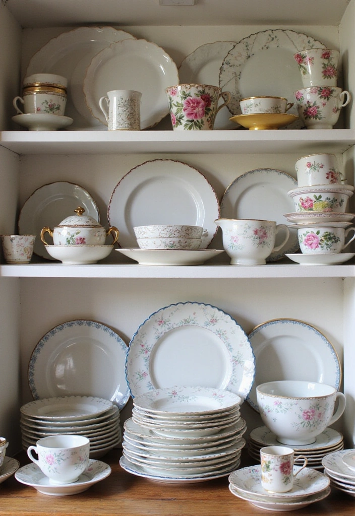 18 Grandmacore Kitchen Decor Tips That’ll Turn Your Space Into a Warm Hug! - 8. Add Vintage Tableware