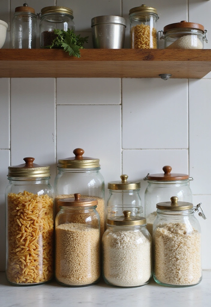 18 Grandmacore Kitchen Decor Tips That’ll Turn Your Space Into a Warm Hug! - 17. Use Vintage Jars for Storage