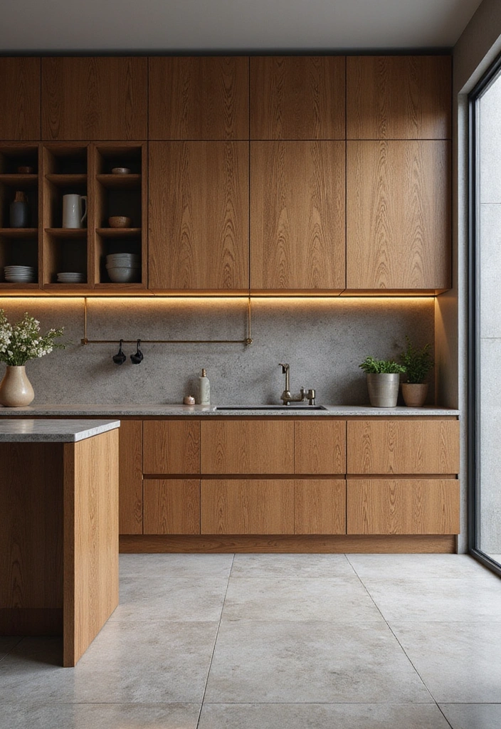 20 Stunning Modern Kitchen Layouts for Open Concept Living: Discover the Best Flow! - 13. Mixed Material Marvels
