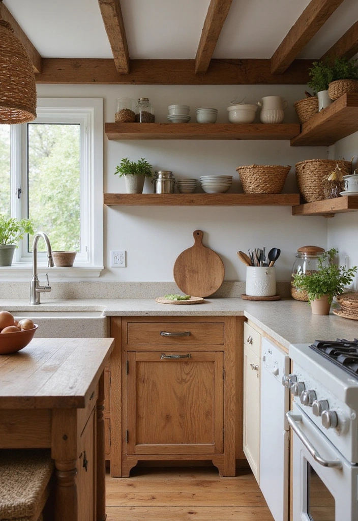 18 Grandmacore Kitchen Decor Tips That’ll Turn Your Space Into a Warm Hug! - 3. Use Natural Materials
