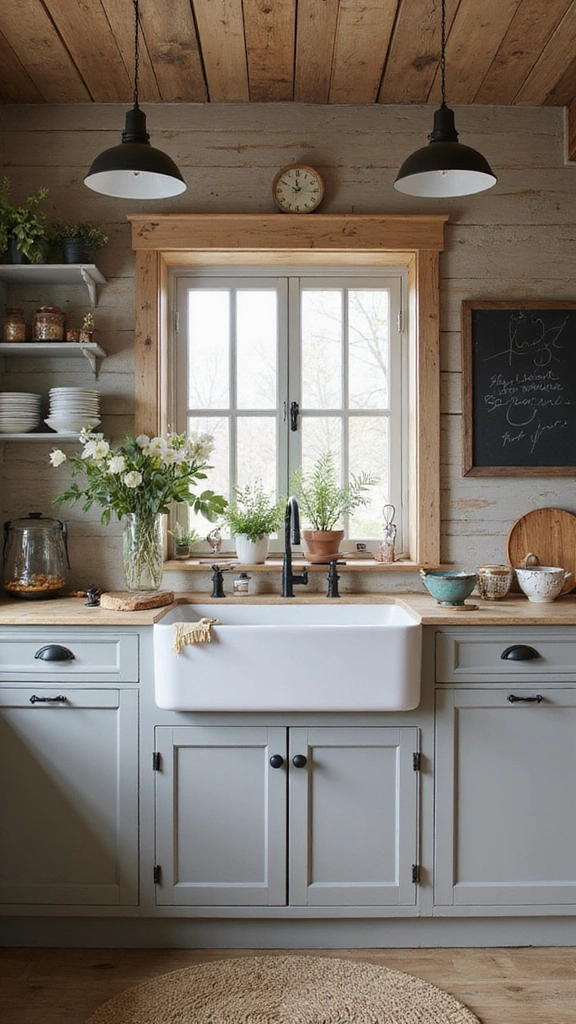 20 Modern Grey and Wood Kitchen Inspirations That Will Leave You Speechless! - 3. Rustic Grey and Wood Kitchen with Industrial Touches