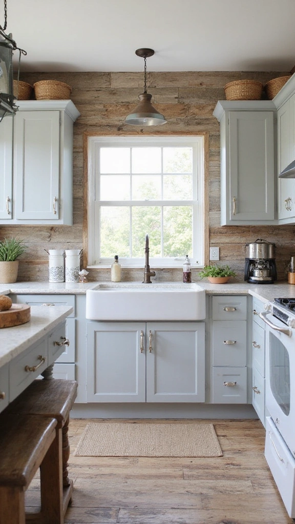 20 Modern Grey and Wood Kitchen Inspirations That Will Leave You Speechless! - 7. Cozy Grey and Wood Kitchen with a Farmhouse Flair