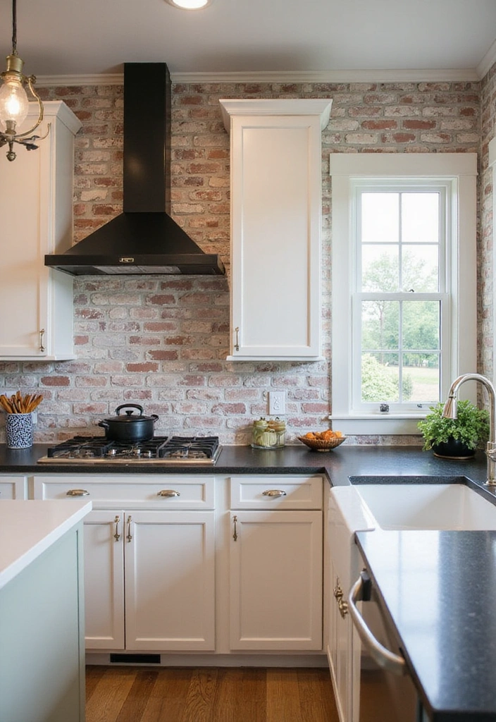20 Farmhouse Kitchen Brick Backsplash Ideas That'll Make You Say 'Wow!' - 7. Brick and Tile Combination