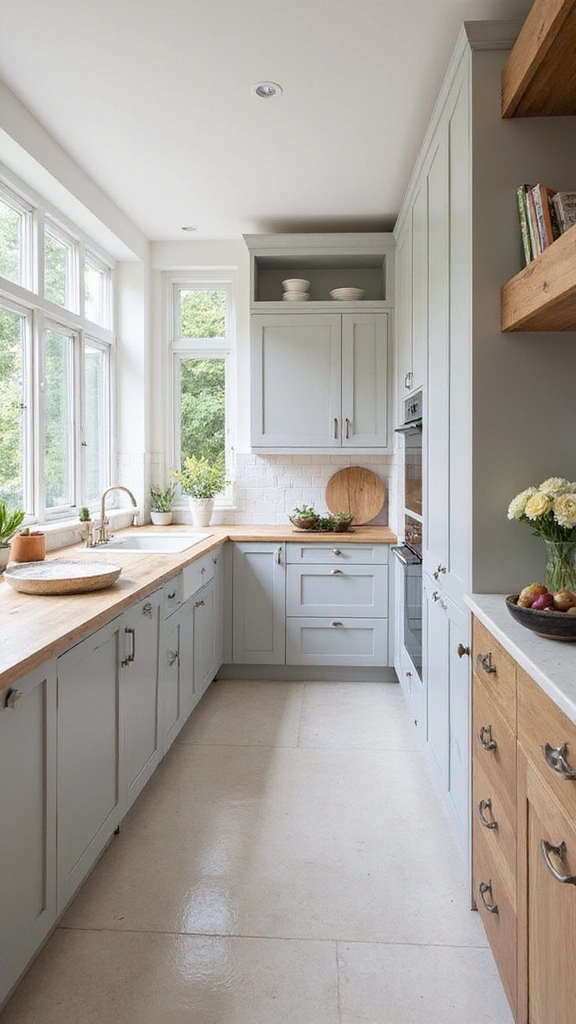 20 Modern Grey and Wood Kitchen Inspirations That Will Leave You Speechless! - 6. Bright and Airy Grey and Wood Kitchen