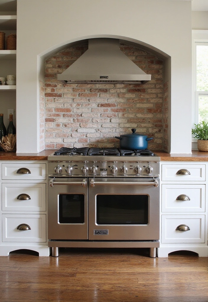 20 Farmhouse Kitchen Brick Backsplash Ideas That'll Make You Say 'Wow!' - 10. Arched Brick Design