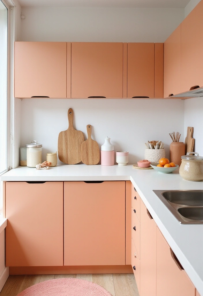 20 Fresh Orange Kitchen Styles That Will Make You Want to Redecorate ASAP! - 4. Playful Pastel Orange Accents