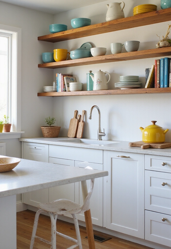 20 Stunning Modern Kitchen Layouts for Open Concept Living: Discover the Best Flow! - 5. Open Shelving for Display