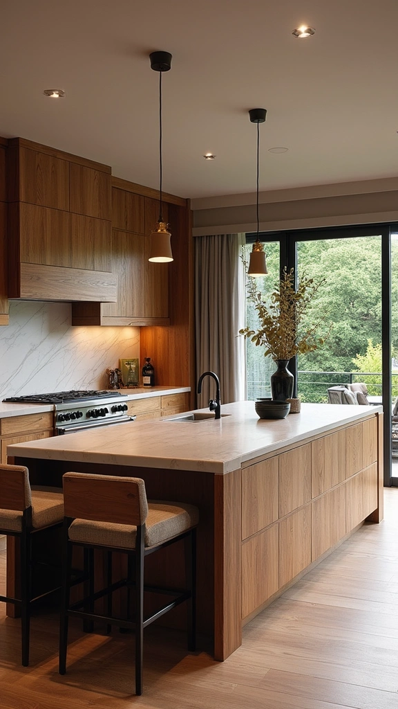 20 Modern Grey and Wood Kitchen Inspirations That Will Leave You Speechless! - 12. Bold Grey and Wood Kitchen with Statement Islands