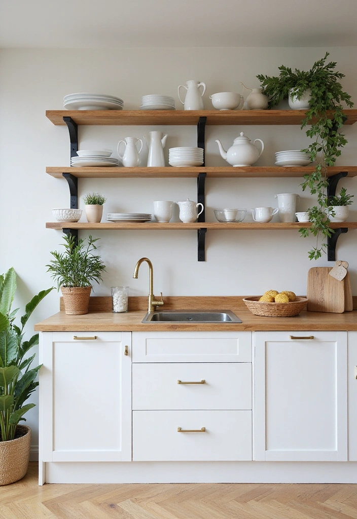 20 Budget-Friendly Modern Kitchen Makeovers That Look Expensive - 2. Smart Open Shelving