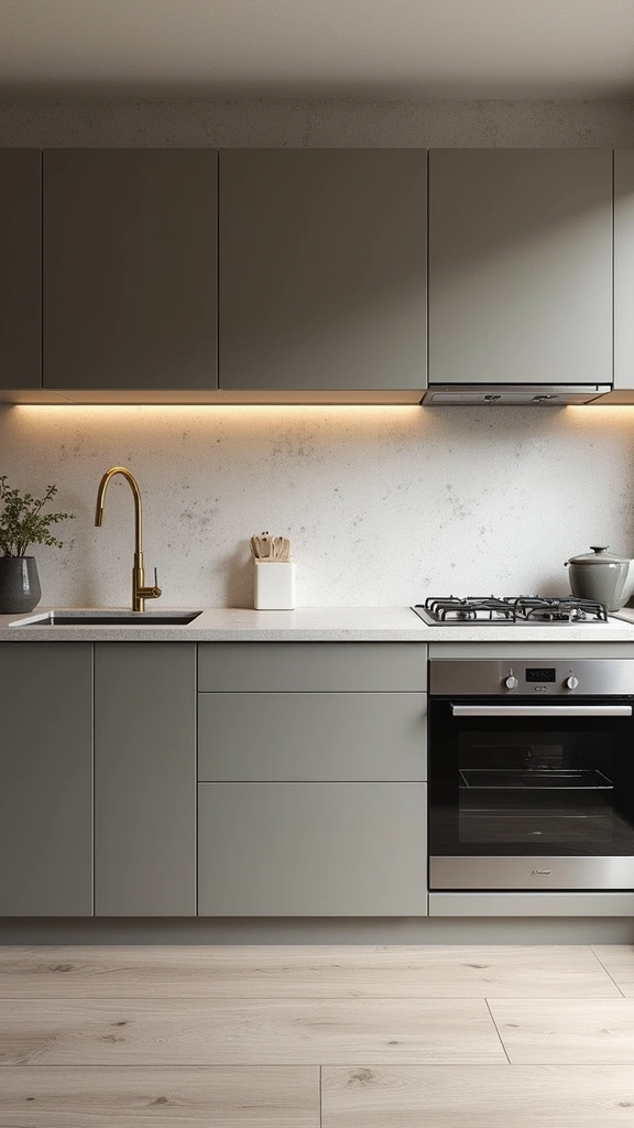 20 Modern Grey and Wood Kitchen Inspirations That Will Leave You Speechless! - 13. Layered Grey and Wood Kitchen with Integrated Appliances