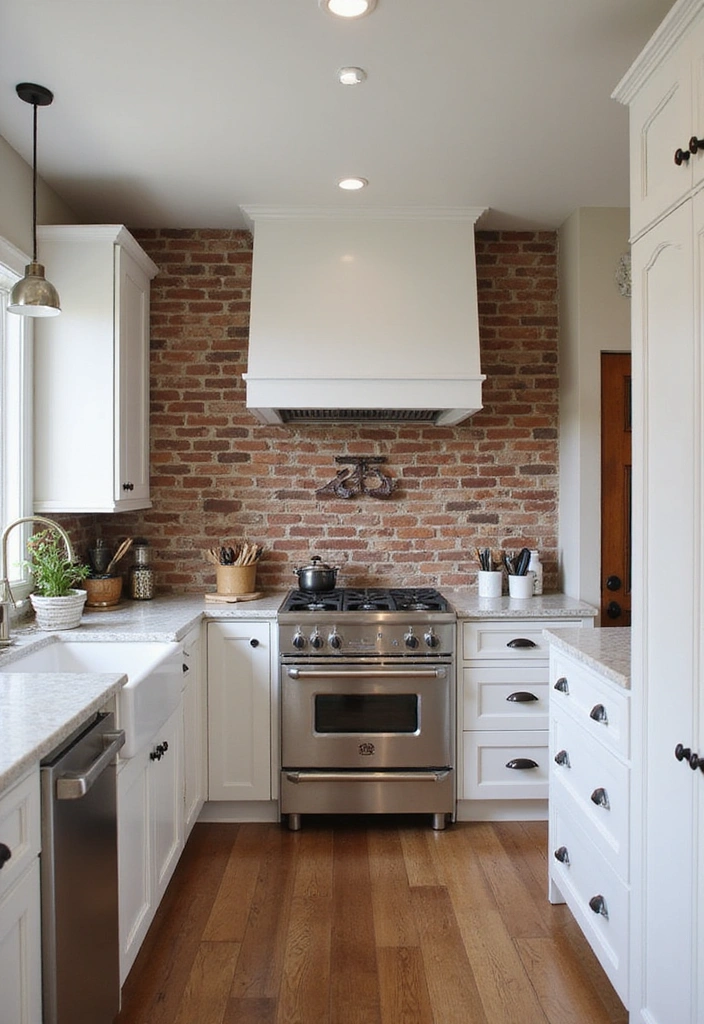 20 Farmhouse Kitchen Brick Backsplash Ideas That'll Make You Say 'Wow!' - 20. Custom Brick Artwork