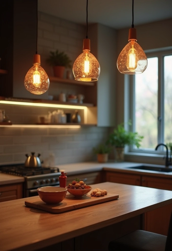 20 Budget-Friendly Modern Kitchen Makeovers That Look Expensive - 4. Lighting That Wows