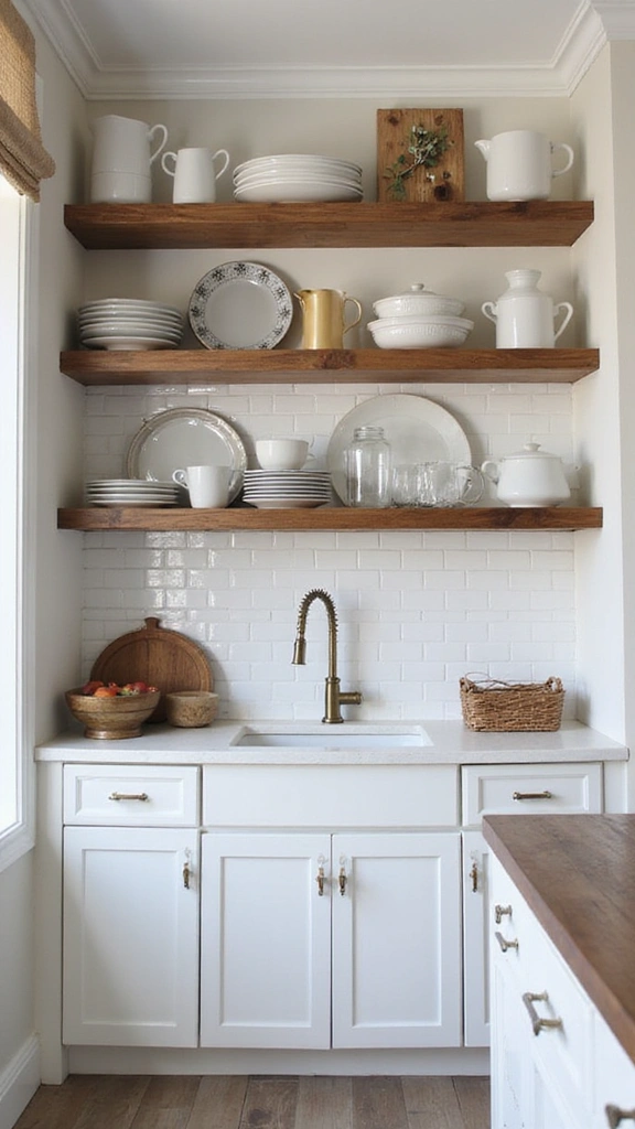 20 Luxury Modern Kitchen Ideas That Exude Sophisticated Style - 13. Open Shelving with Style
