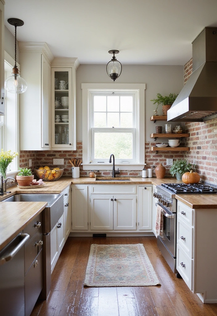 20 Farmhouse Kitchen Brick Backsplash Ideas That'll Make You Say 'Wow!' - 5. Mixed Brick Colors