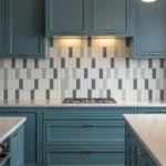 30 Fresh Blue Green Kitchen Cabinets Ideas That Look Amazing with White, Gold, and Tile