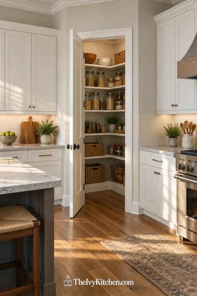 17 Corner Pantry Ideas for Better Kitchen Storage - The Ivy Kitchen Blog